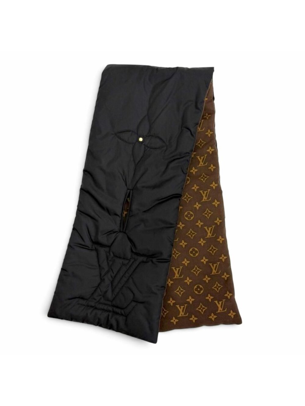 Louis Vuitton Echarpe Pillow Monogram LV Stitch Scarf Black Brown